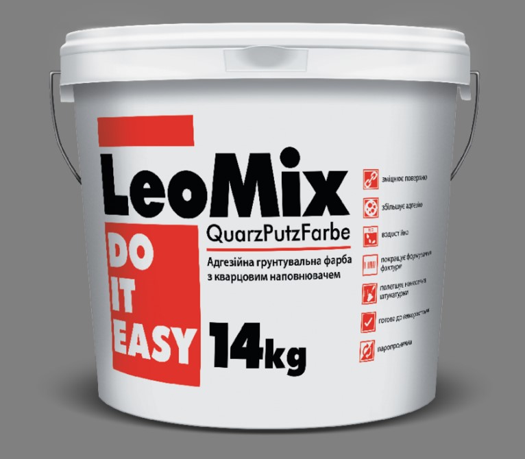 LeoMix QuarzPutzFarbe Адгезійна грунтувальна фарба з кварцовим наповнювачем